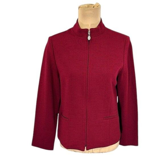 Talbots Jacket Size 8P 100% Wool Y2K Deep Red Raspberry NWOT - Picture 1 of 11